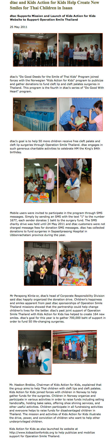 Operation Smile news – Thailand