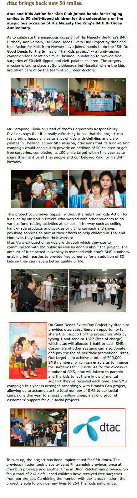 Operation Smile news – Thailand